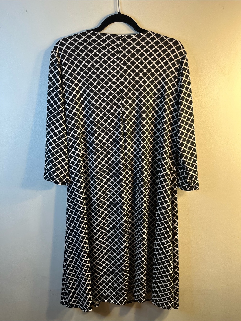 Ashley Blue Black & White Geometric Swing Dress 1X - Picture 2 of 5